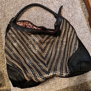 Metallic thread oversize Shoulder Bag